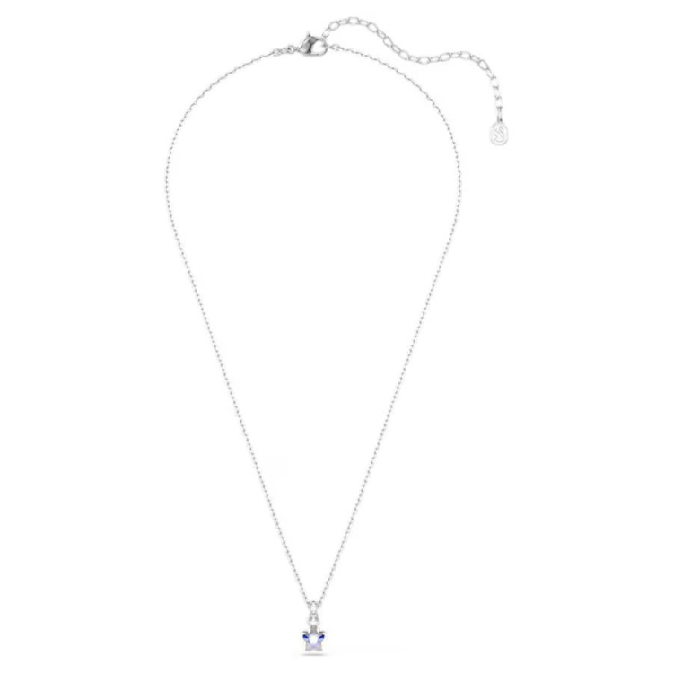 Chroma pendant Mixed cuts, Star, White, Rhodium plated